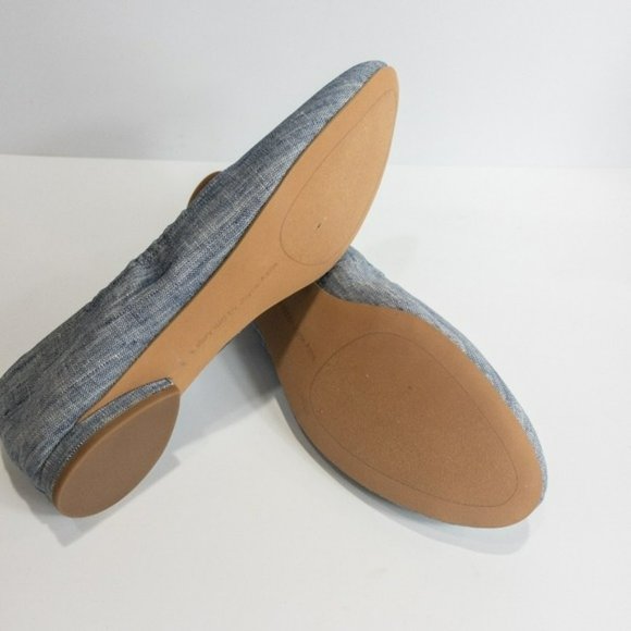 Avec Les Filles Myrina Slub Slip-on Ballet Flats Blue -7.5 - Picture 5 of 5
